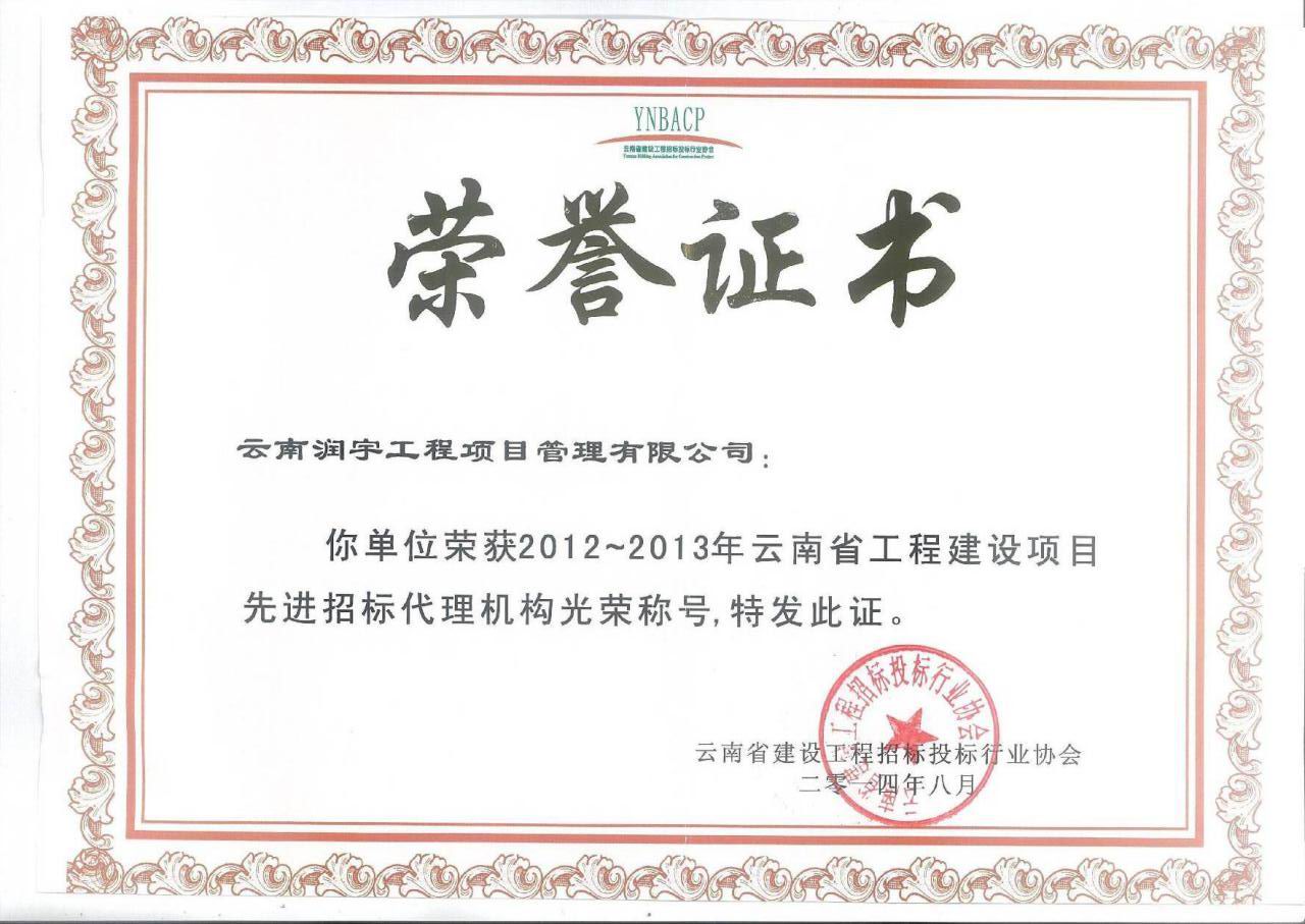 云南省工程建設(shè)項目先進(jìn)招標(biāo)代理機(jī)構(gòu)